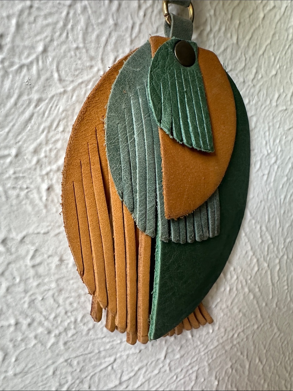 Portland Leather Picasso Tassel Layered Fringe Purse Charm in Toucan - Picture 7 of 7